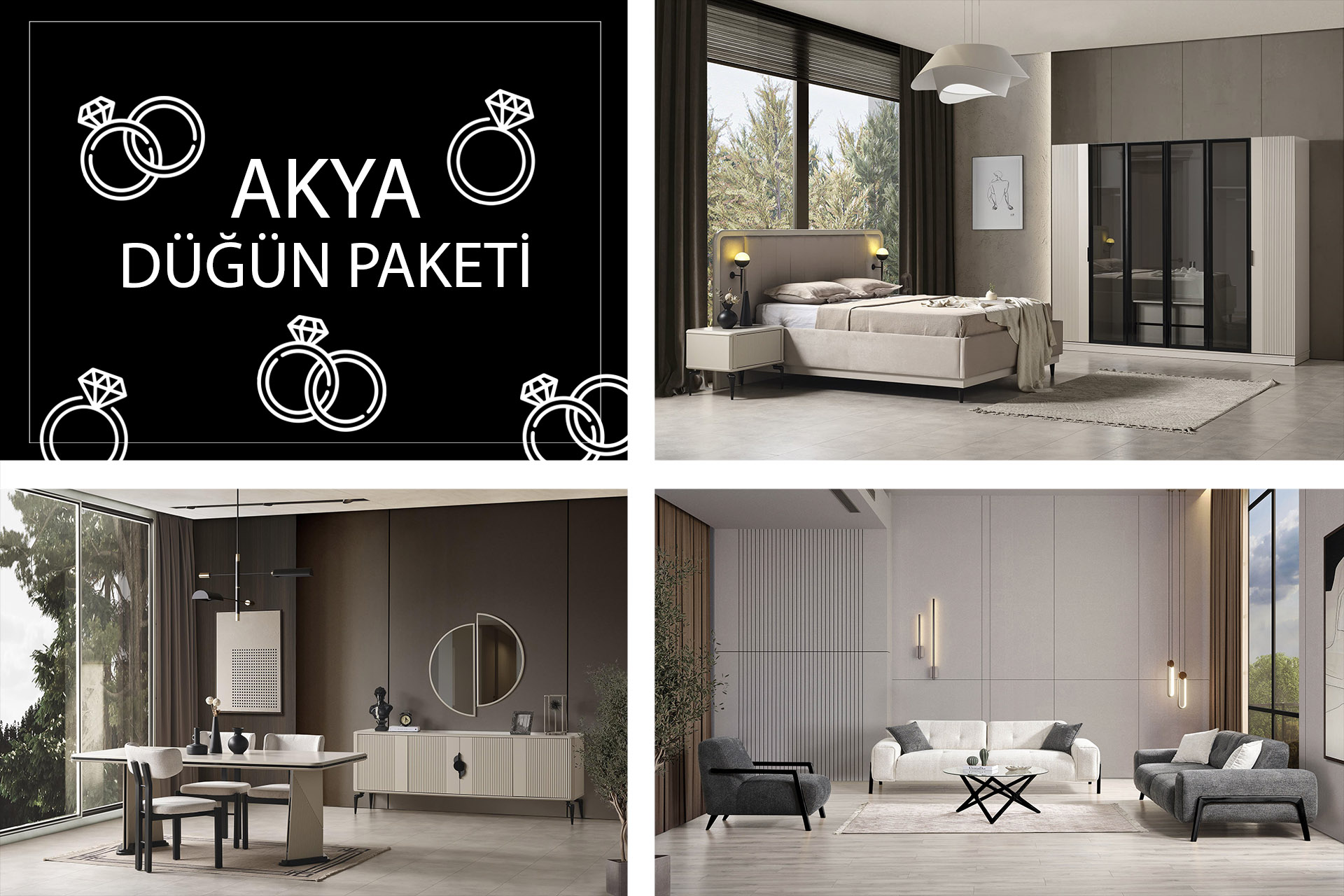 Akya Düğün Paketi | İnegöl Mobilyası | Dügün Paketleri Modelleri | www.wukahome.com